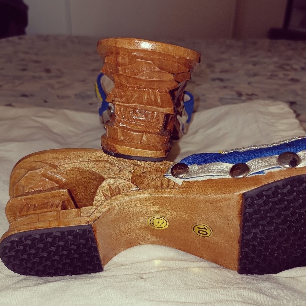 Vintage hand carved shoes